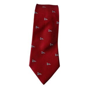 Brooks Brothers Makers Red Silk Nautical Flag Pennant Necktie Made in USA